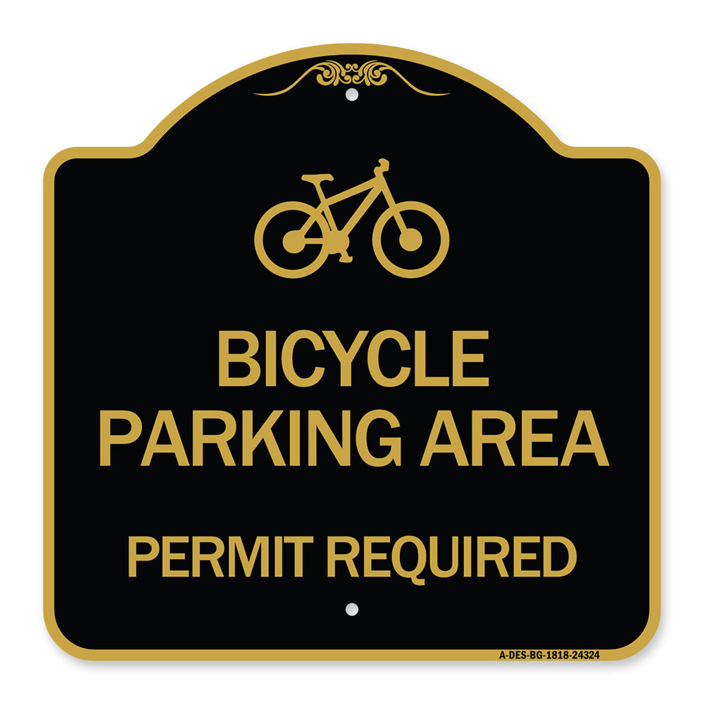 Bicycle Parking Area - Permit Required with Graphic