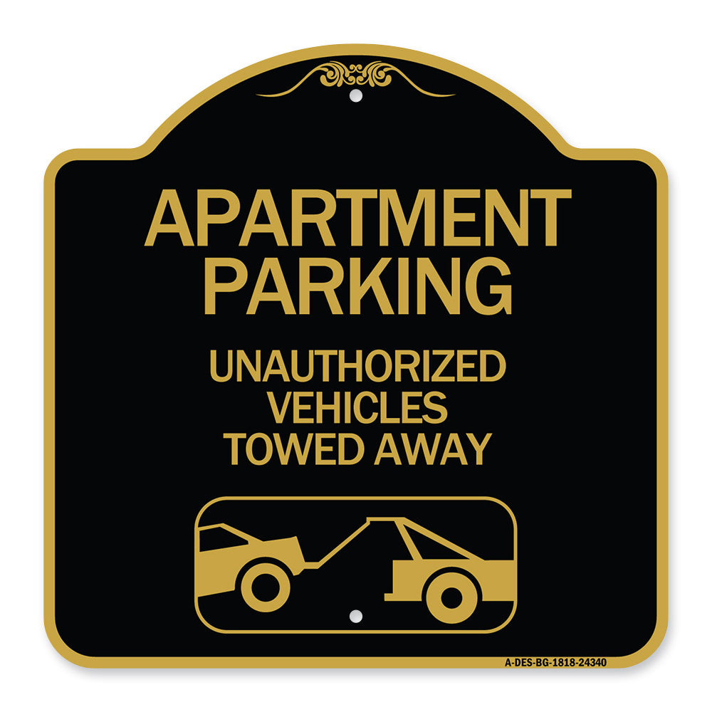 Apartment Parking - Unauthorized Vehicles Towed Away (With Car Tow Graphic)