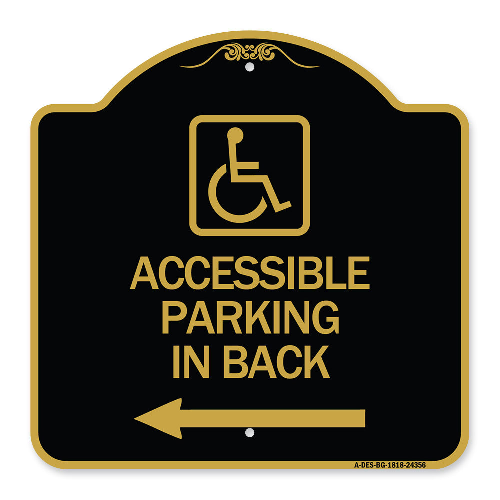 Accessible Parking on Left Arrow (With Graphic)