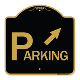 Parking with Arrow Pointing to Top Right