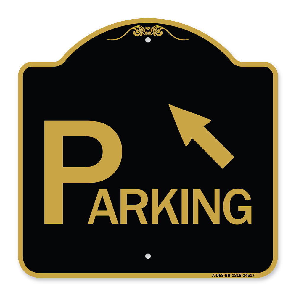 Parking with Arrow Pointing to Top Left