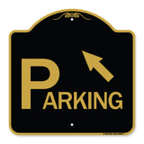 Parking with Arrow Pointing to Top Left