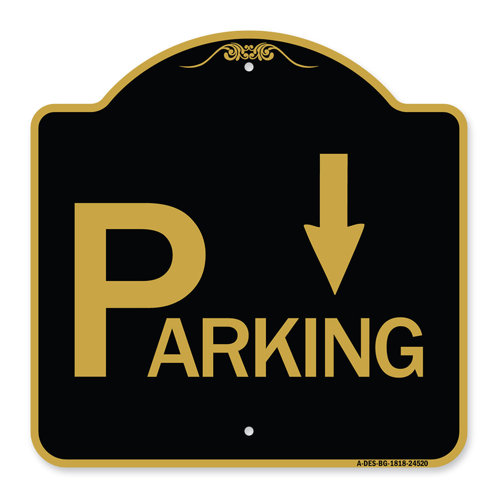 Parking with Arrow Pointing Down
