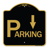 Parking with Arrow Pointing Down