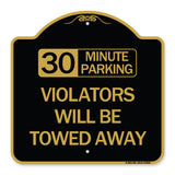 (30) Minute Parking Violators Will Be Towed Away