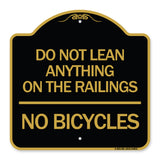 Do Not Lean Anything on the Railings - No Bicycles