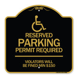 (Modern Isa Symbol) Connecticut Reserved Parking Permit Required Violators Will Be Fined Min $150