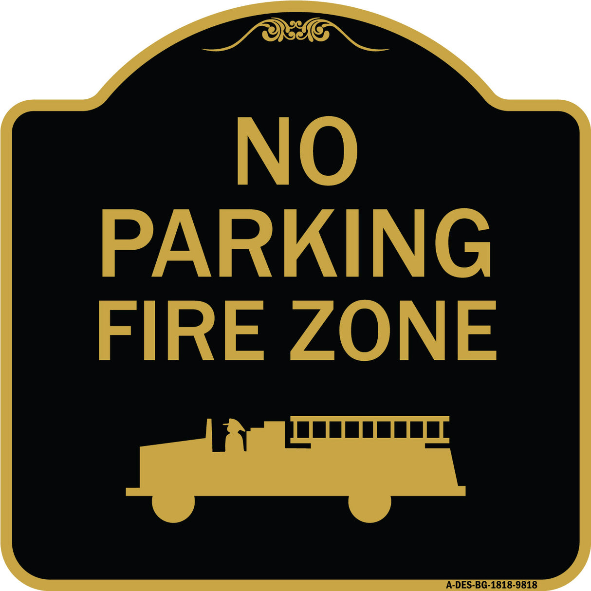No Parking, Fire Zone With Graphic