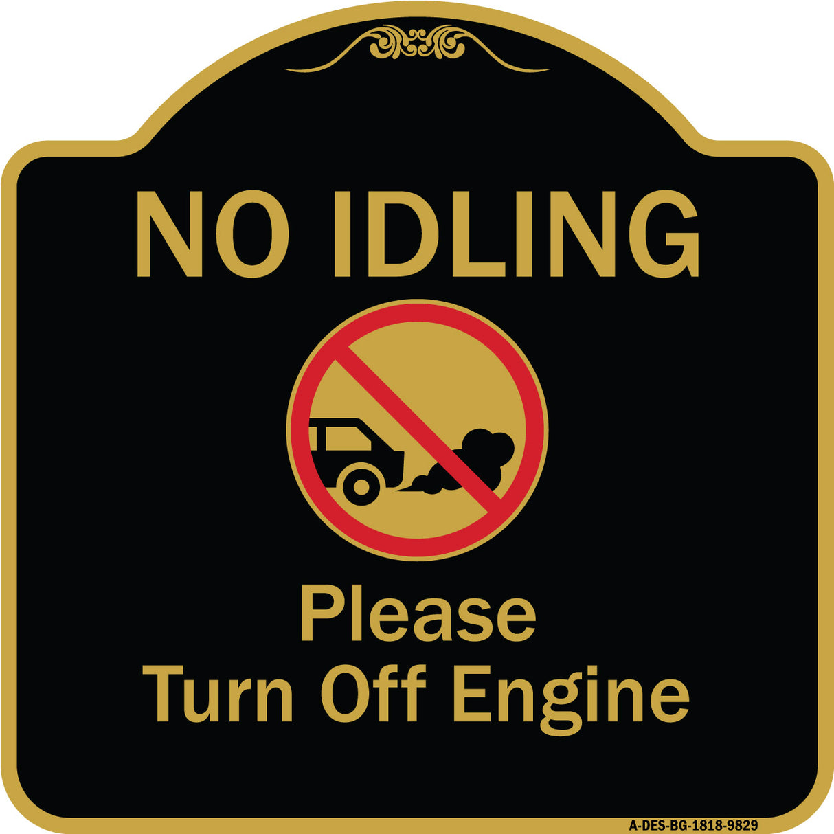 No Idling, Please Turn Off Engine With Graphic