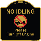 No Idling, Please Turn Off Engine With Graphic