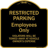 Restricted Parking Employees Only Violators Will Be Towed At Vehicle Owner's Expense