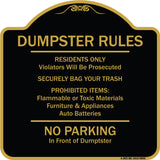 Residents Only Violators Prosecuted Bag Your Trash No Parking In Front Of Dumpster