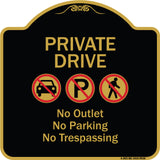 Private Drive No Outlet No Parking And No Trespassing
