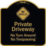 No Turn Around Or Trespassing With No Outlet Symbol