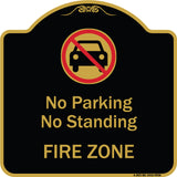 No Parking Or Standing, Fire Zone With Graphic