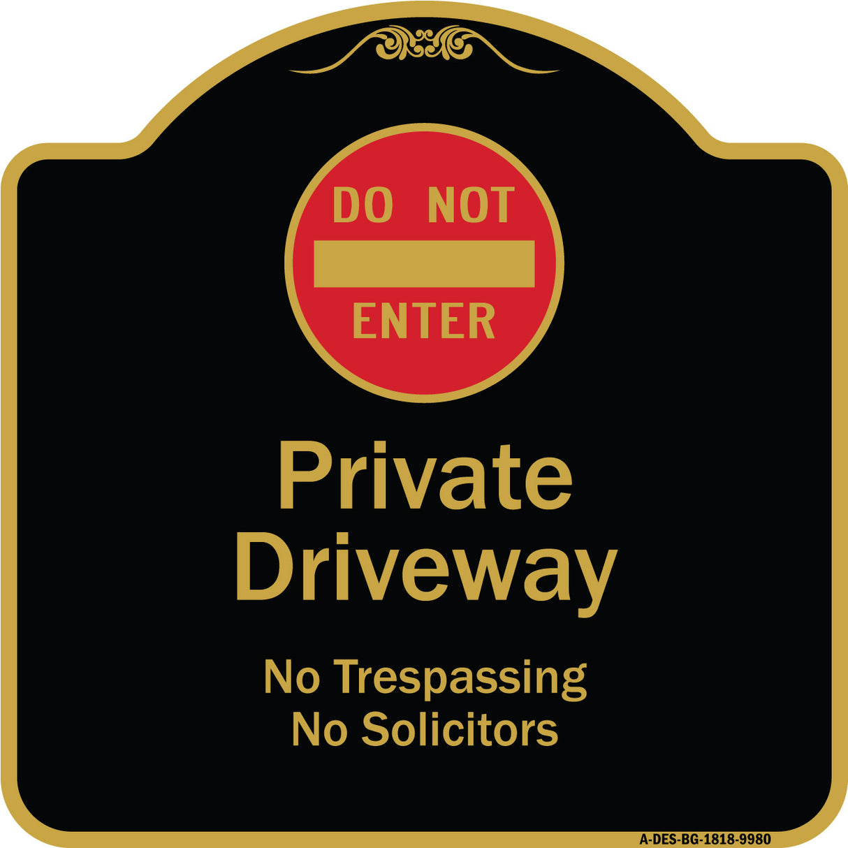 Do Not Enter Private Driveway No Trespassing Or Solicitors With Symbol