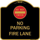 Do Not Enter, No Parking, Fire Lane With Graphic