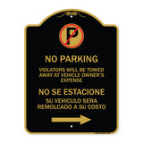 Violators Will Be Towed Away at Vehicle Owner's Expense No Se Estacione Su Vehiculo Sera Remolcado a Costa Suyo