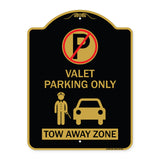 Valet Parking Only Tow Away Zone with Car Graphic