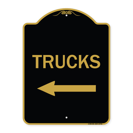 Trucks Sign Trucks (With Left Arrow)