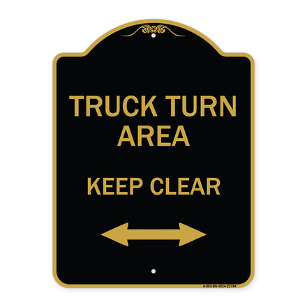 Truck Turn Area Keep Clear (With Bidirectional Arrow)