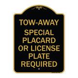 Tow-Away Special Placard or License Plate Required