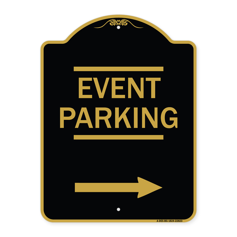Thanks for Coming Turn Right for Exit Event Parking with Right Arrow