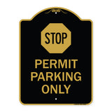 Stop - Permit Parking Only (With Stop Symbol)