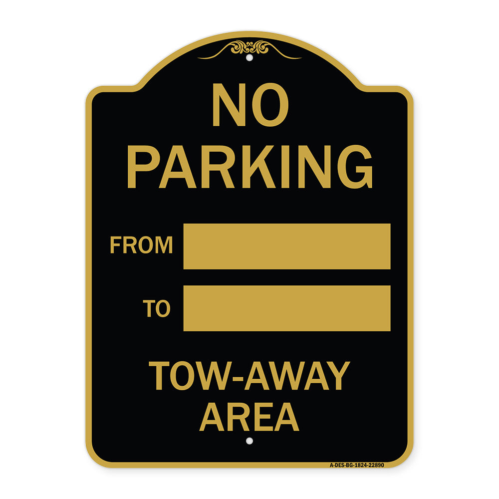No Parking From - to with Blank Space
