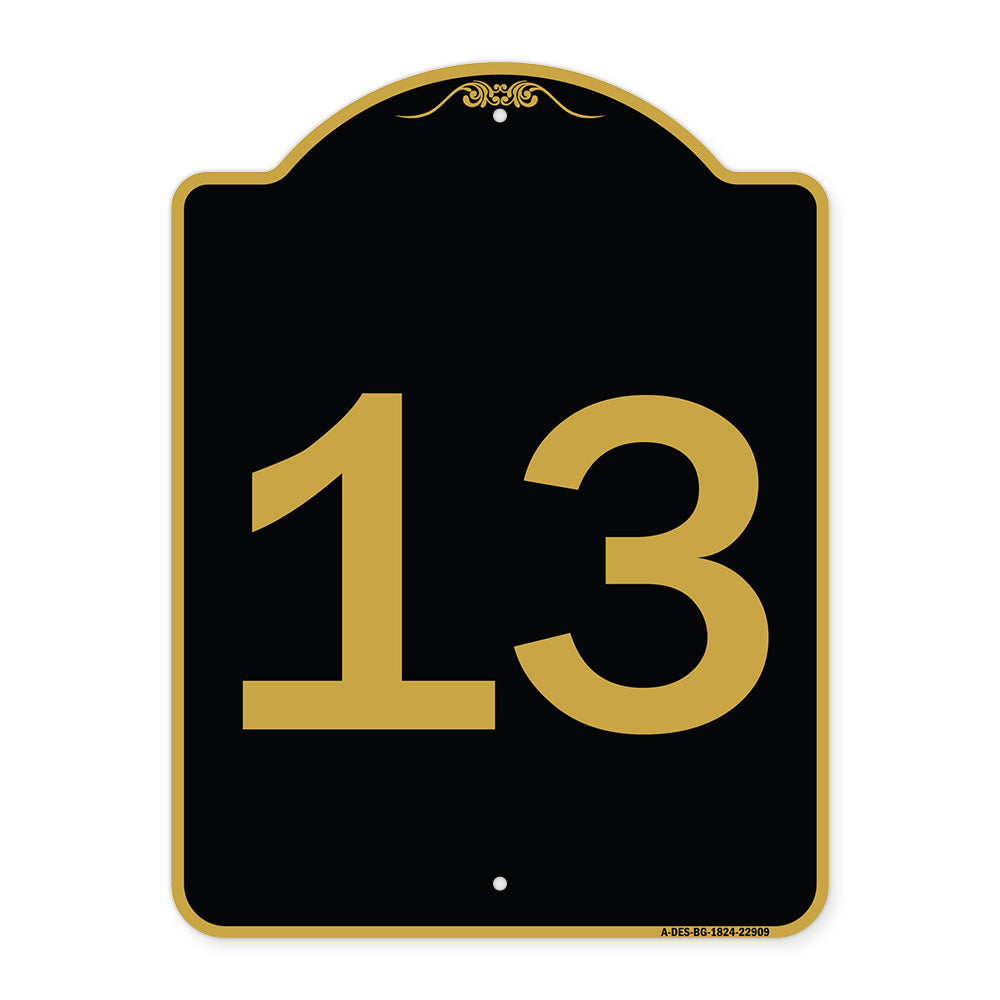 Sign with Number '13