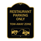 Restaurant Parking Only Tow-Away Zone (With Car Tow Graphic)