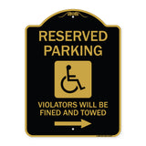 Reserved Parking Violators Will Be Fined and Towed (Right Arrow Symbol)