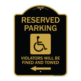 Reserved Parking Violators Will Be Fined and Towed (Left Arrow Symbol)