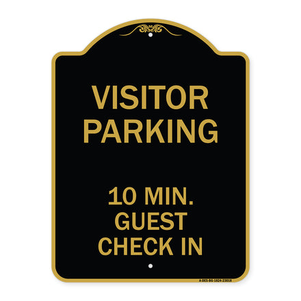 Reserved Parking Sign Visitor Parking 10 Min. Guest Check In