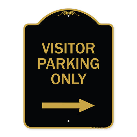 Reserved Parking Sign Visitor Parking Only (With Right Arrow)