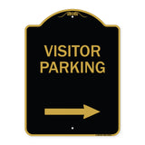 Reserved Parking Sign Visitor Parking (Arrow Pointing Right)