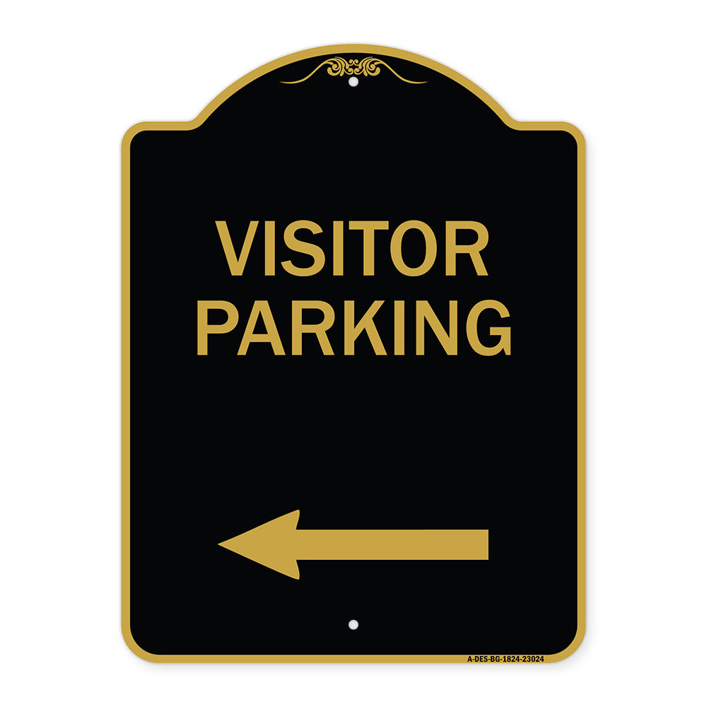 Reserved Parking Sign Visitor Parking (Arrow Pointing Left)