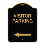 Reserved Parking Sign Visitor Parking (Arrow Pointing Left)