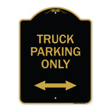 Reserved Parking Sign Truck Parking Only with Bidirectional Arrow