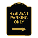 Reserved Parking Sign Resident Parking Only (With Right Arrow)