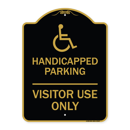 Reserved Parking Sign Handicapped Parking Visitor Use Only with Graphic