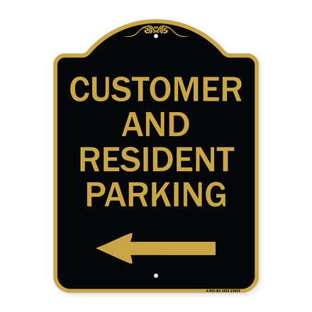 Reserved Parking Sign Customer and Visitor Parking (With Left Arrow)