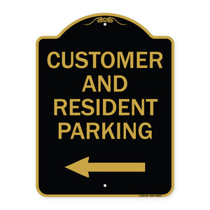 Reserved Parking Sign Customer and Visitor Parking (With Left Arrow)