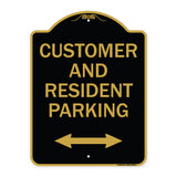 Reserved Parking Sign Customer and Visitor Parking (Bidirectional Arrow)