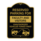 Reserved Parking for Faculty and Visitors Unauthorized Vehicles Towed Away