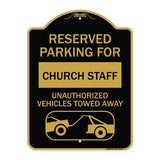 Reserved Parking for Church Staff Unauthorized Vehicles Towed Away (With Tow Away Graphic)