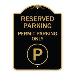 Reserved Parking - Permit Parking Only with Symbol