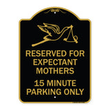 Reserved for Expectant Mothers 15 Minute Parking Only (With Stork & Baby Graphic)