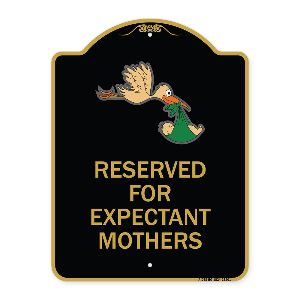 Reserved for Expectant Mothers (With Stork & Baby Graphic)