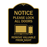Please Lock All Doors Remove Valuables from Sight